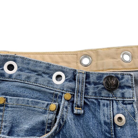 Rag & Bone Trompe L'Oeil Selvedge Cuff Grommet Jeans Size 24 - Picture 6 of 15